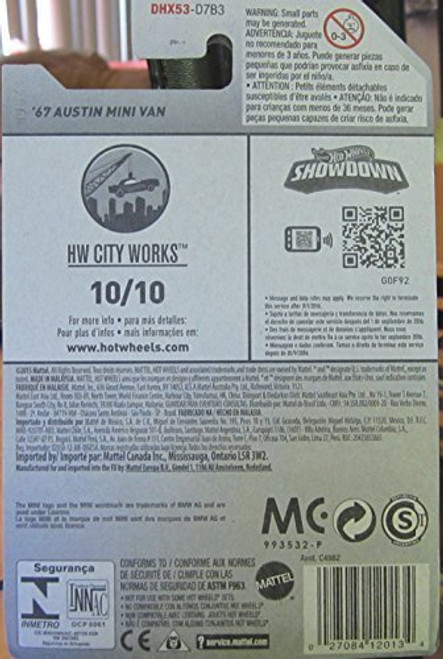 Hot Wheels 2016 HW City Works '67 Austin Mini Van 175/250, Yellow