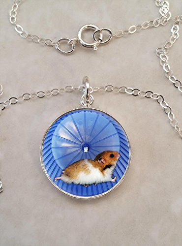 Hamster Wheel Running .925 Sterling Silver Necklace