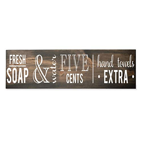 Fresh soap and water wood sign Farmhouse Bathroom Wall Decor