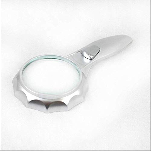 Zjnhl JIANLIZI Vision aid - Magnifying Glass Handheld Glass Magnifier with 6 LED Lights 4X HD Lens Eye Protection Old Man Reading Illuminated Magnifying Glass