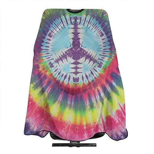 NiYoung Haircut Barber Cape Cover Tie Dye Peace Sign Salon Cape Apron for Hair Cutting Hair Dye Water-Resistant Professional Barber Cape Haircuting Salon Cape Gown