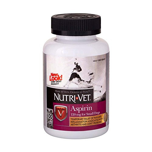 Nutri-Vet Aspirin for Dogs Small Dogs Under 50 lbs - 100 Count  120 mg  - Pack of 3