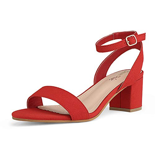 DREAM PAIRS Women s Red Suede Open Toe Ankle Strap Low Block Chunky Heels Sandals Party Dress Pumps Shoes Size 8 M US Carnival DREAM PAIRS Women s Red Suede Open Toe Ankle Strap Low Block Chunky Heels Sandals Party Dress Pumps Shoes Size 8 M US Carnival