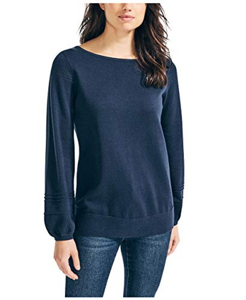 Nautica Women s Classic Soft Cotton Boat Neck Sweater Navy Seas XX-Large