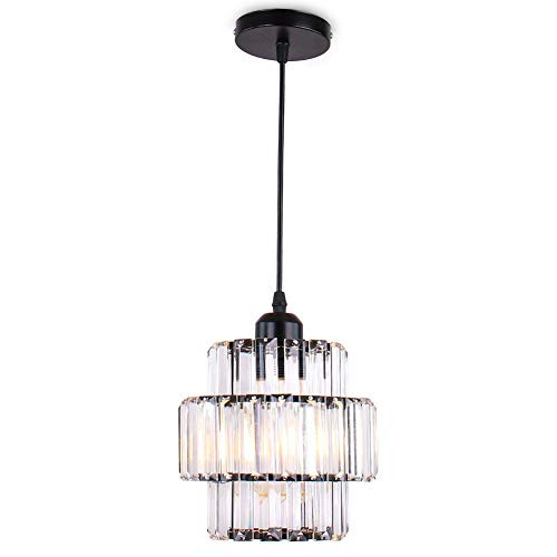 Cainjiazh Mini Chandelier Crystal Chandeliers Lighting Flush Mount Ceiling Light Double-Layers Crystal Modern Chandelier Lighting Fixture for Bedroom Hallway Bar Kitchen Bathroom