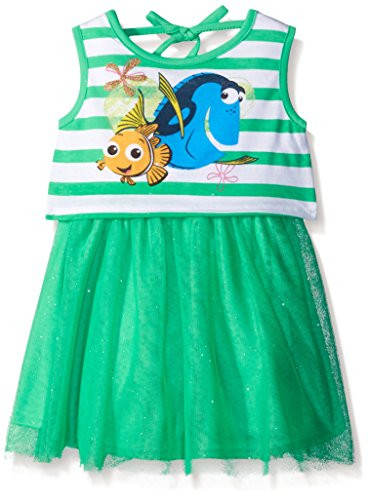 Disney Little Girls Nemo and Dory Jersey Top and Tulle Dress Green 6 Little