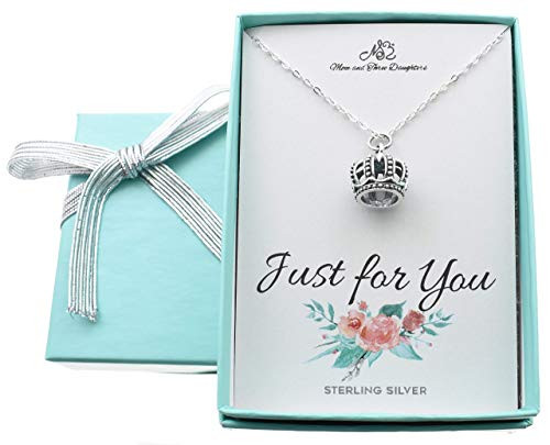 Crown Charm Pendant Necklace in Sterling Silver Handmade 16 inch Cable Chain with 2 inch Extender Scratch Resistance Jewelry Personalized Gift for Girls Crown Charm Pendant Necklace in Sterling Silver Handmade 16 inch Cable Chain with 2 inch Extender Scratch Resistance Jewelry Personalized Gift for Girls