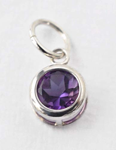 Small Genuine Amethyst Charm Pendant in Sterling Silver - February Birthstone - DIY Jewelry Making - Birthday Gifts for Women
