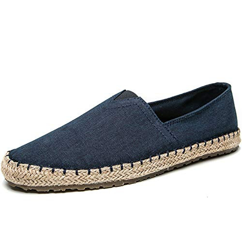 CASMAG Casual Cloth Shoes Canvas Slip-on Loafers Shoes for Men Outdoor Leisure Walking Blue 9 M US