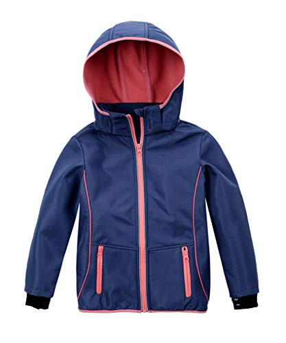 M2C Girls Hooded Fleece Lined Waterproof Windproof Jacket 6-7 Blue