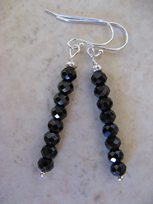 Sparkling Black Spinel Gemstone Sterling Silver Earrings Artisan Jewelry Sparkling Black Spinel Gemstone Sterling Silver Earrings Artisan Jewelry