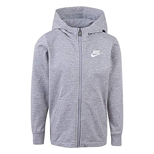 Nike Boy s Lightweight Full Zip Hoodie  Little Kids  Dark Grey Heather 6 Little Kids