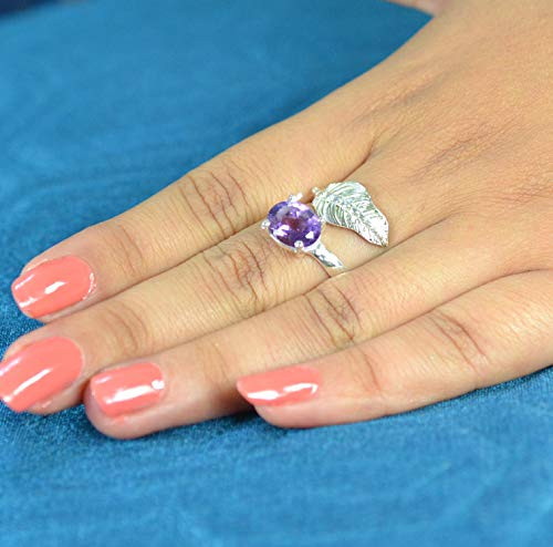 Amethyst Silver Ring Ring Gem Stone Ring Silver Ring Handmade ring 925 Solid Sterling Silver Ring Size 4 to 13 US