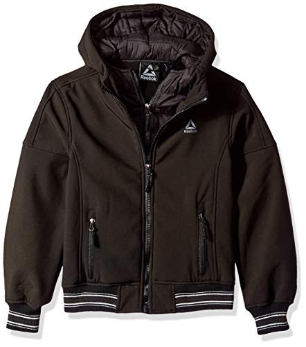 Reebok Boys  Little Active Vestee Jacket with Striped Hem Black 5 6