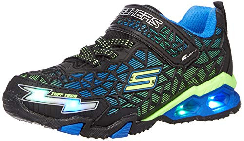 Skechers boys Lighted Lighs Lighted Sport Lighted Sneaker Black Blue Lime 12 Little Kid US
