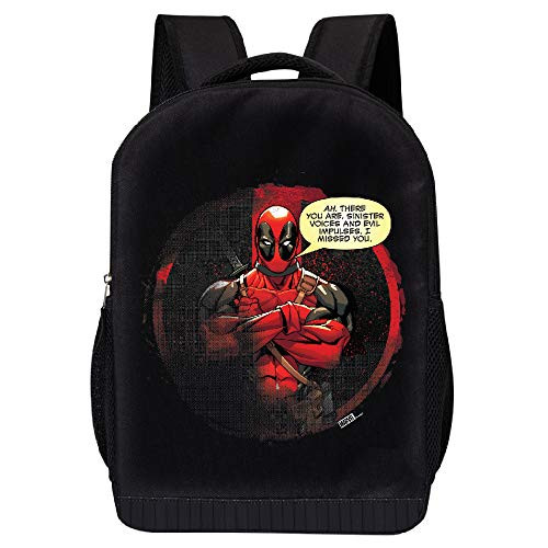 MARVEL COMICS CLASSIC DEADPOOL BACKPACK - MARVEL BLACK DEADPOOL 18 INCH AIR MESH PADDED BAG  Deadpool Evil Impulses