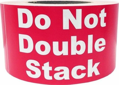 Do Not Double Stack Pallet Protection Warning Labels 3 x 11 inch Red Stickers for Inventory Warehouse - 500 Labels