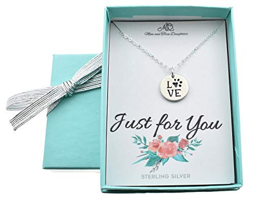Love Paw Print Charm Women Pendant Necklace in Sterling Silver Handmade 18 inch Cable Chain with 2 inch Extender Creative Design Jewelry Perfect Gift for Teens and Girls Love Paw Print Charm Women Pendant Necklace in Sterling Silver Handmade 18 inch Cable Chain with 2 inch Extender Creative Design Jewelry Perfect Gift for Teens and Girls