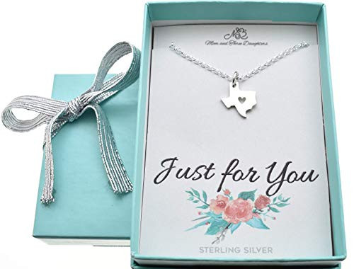 Texas Women s Necklace in Sterling Silver   Handmade 18 Inch Charm Cable Chain   Strong Scratch Resistant Jewelry   Perfect Gift for Someone Who Loves the Lone Star State