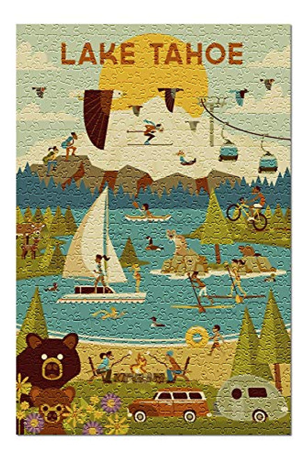 Lantern Press Lake Tahoe California Geometric 88100 Premium 500 Piece Jigsaw Puzzle for Adults 13x19 Made in USA Lantern Press Lake Tahoe California Geometric 88100 Premium 500 Piece Jigsaw Puzzle for Adults 13x19 Made in USA