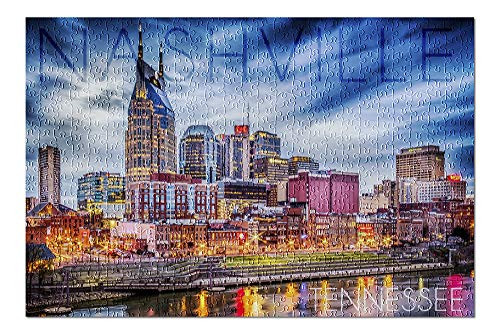 Lantern Press Nashville Tennesseee Colorful Skyline 55984  Premium 500 Piece Jigsaw Puzzle for Adults 13x19 Made in USA