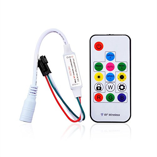 Mini RF LED Remote Controller 14Key 358 kinds effects 2048 pixel for DC 5V - 24V WS2811 LED Strip Module Pixel Light Lamp