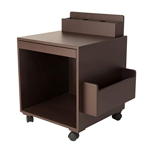 zhangwei Sofa Side Table with Wheels and Slide-Out Board Storage Cabinet End Side Table Nightstand with Drawer for Living Room Bedroom Home Office Rolling Storage Cabinet Filling with Open Shelf