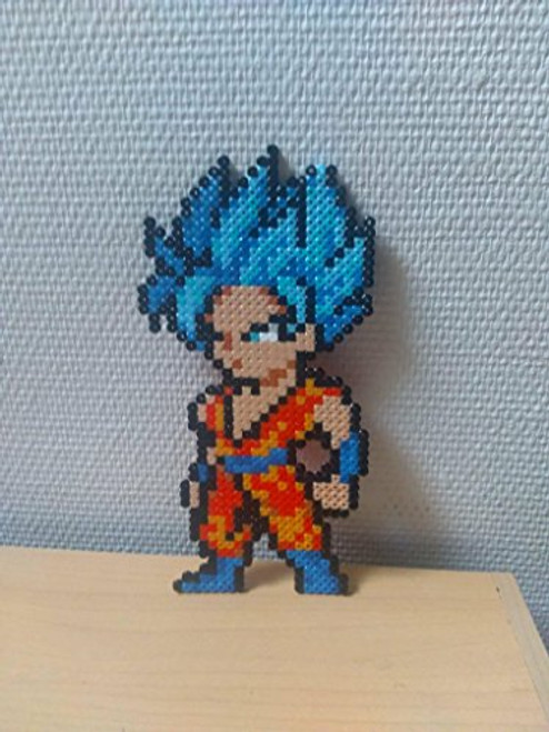 Sprite goku blue - dragonball super - hama beads - pixel art