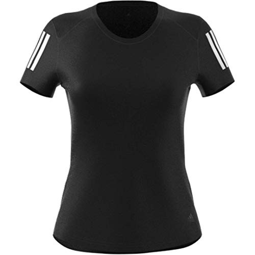 adidas Women s Own the Run Running Tee Black logo Large