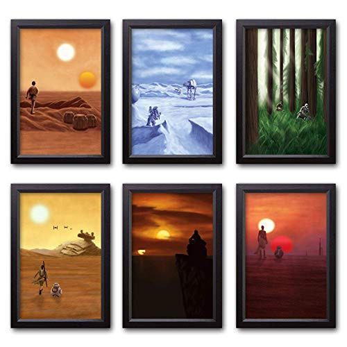 Star Wars Painting Set - Tatooine - Hoth - Endor - Force Awakens - Last Jedi - Rise of Skywalker - Art Prints  4x6-16x24 IN