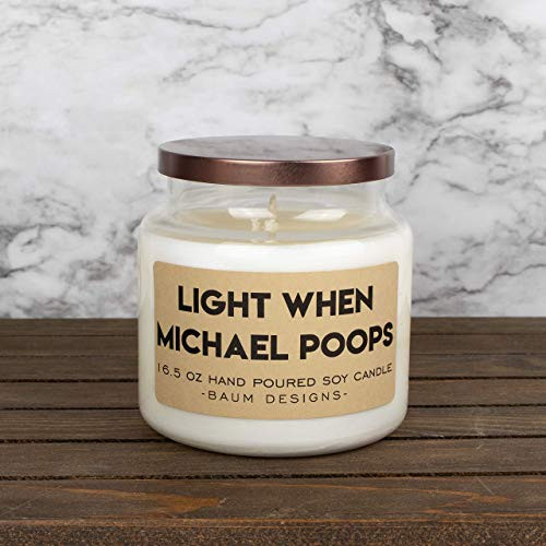 Personalized Light When Name Poops Soy Candle