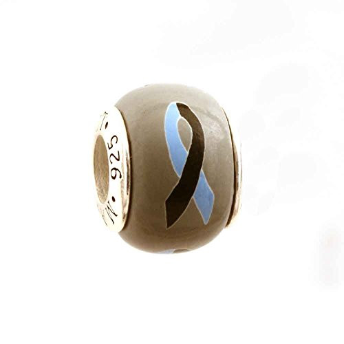 Blue and Black Awareness Ribbon Loss of a Son or Brother Bead Charm for Add-A-Bead Bracelets Clay and Sterling Silver by MAYselect Blue and Black Awareness Ribbon Loss of a Son or Brother Bead Charm for Add-A-Bead Bracelets Clay and Sterling Silver by MAYselect