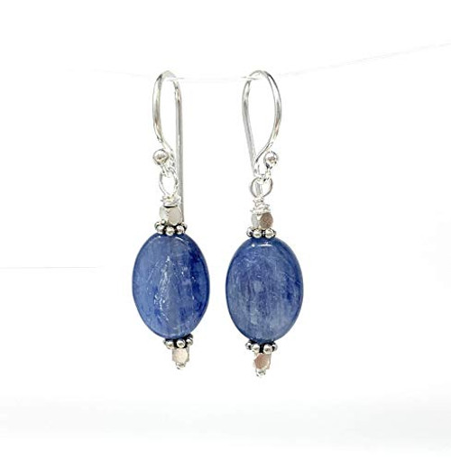 Kyanite Earrings with Sterling Silver 1.5 inch Kyanite Earrings with Sterling Silver 1.5 inch