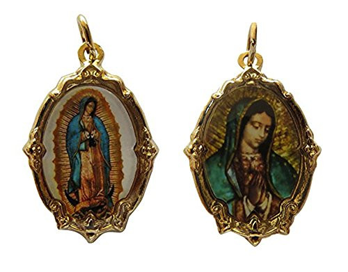 Virgen De Guadalupe Medal Bundle (Gold-tone) and Virgin Mary Catholic Handmade Medal with Virgen De Guadalupe Medal (Golden and Full Virgin) - Our Lady Of Guadalupe Medals Set