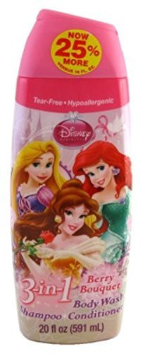 Disney Princess Body Wash 3-In-1 20 Ounce Berry Bouquet  591ml   3 Pack