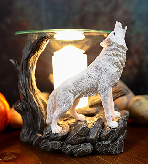 Ebros Arctic Tundra Forest Snow White Ghost Wolf Howling at The Moon Electric Oil Burner Tart Warmer Aroma Scent Statue Night Light Home Fragrance Aroma Accessory Spirit Wolves Timberwolf Figurine Ebros Arctic Tundra Forest Snow White Ghost Wolf Howling at The Moon Electric Oil Burner Tart Warmer Aroma Scent Statue Night Light Home Fragrance Aroma Accessory Spirit Wolves Timberwolf Figurine