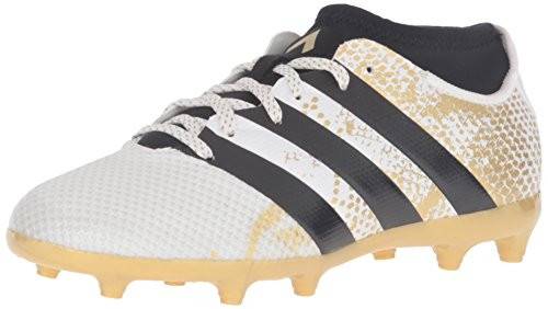 adidas Performance Kids  Ace 16.3 Primemesh Firm   Artificial Ground Soccer Cleats White Black Metallic Gold 11 M US Little Kid