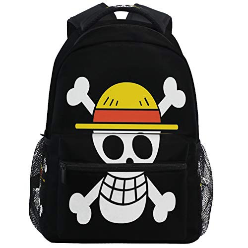 Oarencol Anime One Piece Pirate Straw Hat Backpack Bookbag Daypack Travel School College Bag