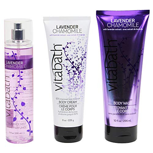Vitabath Daily Nourish Skin Body Cream and Body Wash Skin Care Moisturizing Repairing Set  Lavender Chamomile