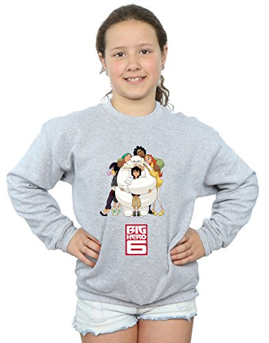 Disney Girls Big Hero 6 Baymax Hug Sweatshirt Sport Grey 5-6 Years