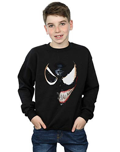 Marvel Universe Boys Venom Split Face Sweatshirt Black 5-6 Years