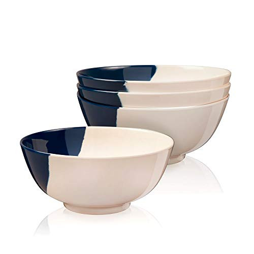 Melamine Bowls Melamine Bowl Dinnerware Set Dinner Bowl Set of 4 Ivory Navy  Thomas Fuchs Creative