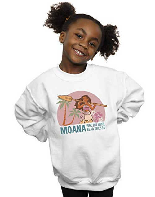 Disney Girls Moana Read The Sea Sweatshirt White 5-6 Years Disney Girls Moana Read The Sea Sweatshirt White 5-6 Years
