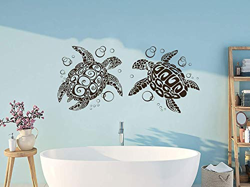 Turtle Wall Decal. Ocean Animals Vinyl Sticker. Tortoiseshell Wall Art. Turtles Wall Stickers. Nautical Marine Bathroom Decor C413