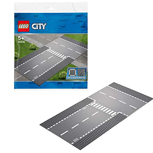 LEGO City Supplementary Straight  and  T-Junction Toy Train Tracks for Kids