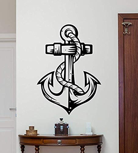 Anchor Wall Decal Anchor Sea Ocean Vinyl Sticker Marine Nautical Bathroom Wall Decor Cool Wall Art Kids Teen Girl Boy Room Wall Design Modern Bedroom Wall Decor Mural 2SS