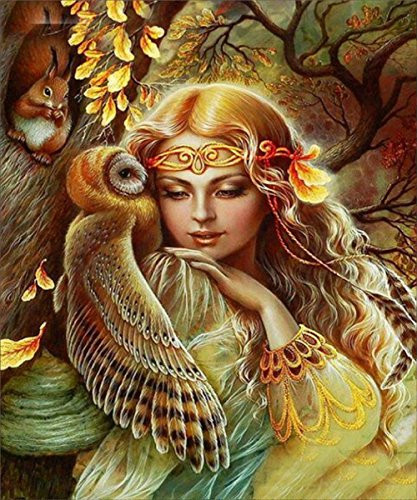 DIY 5D Diamond Painting, Full Drill Diamond Embroidery Rhinestone Painting Cross Stitch Kit Wall Art Decor by Number Kits Home Decor Girl 12X16inch