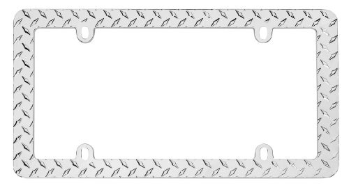 Cruiser Accessories 30830 Diamond Plate License Plate Frame, Chrome