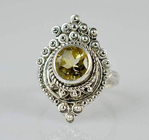 Citrine Silver Ring 925 Solid Sterling Silver Handmade Jewelry Size 3 to 13 US