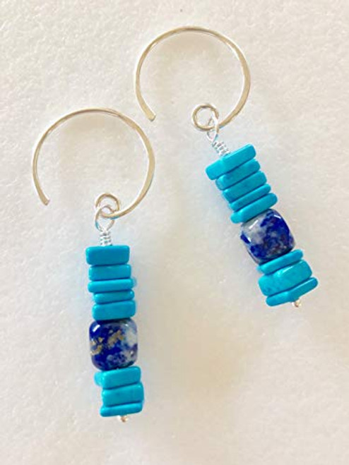 Turquoise Heishi Bead And Lapis Lazuli Earrings December Birthstone Natural Turquoise With Blue Lapis Nuggets Gemstone Earrings Sterling Silver. Turquoise Heishi Bead And Lapis Lazuli Earrings December Birthstone Natural Turquoise With Blue Lapis Nuggets Gemstone Earrings Sterling Silver.